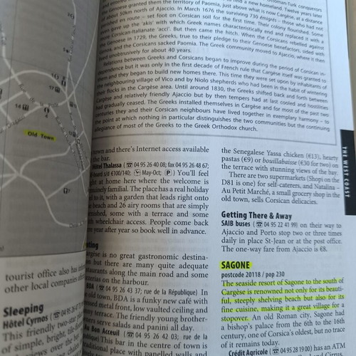 Corsica Lonely Planet travel guide like new, English
