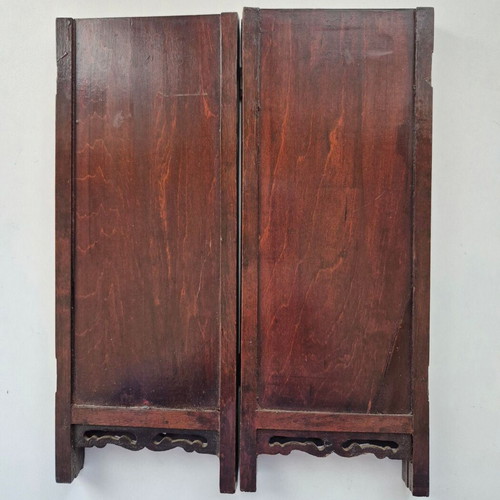 Mini tabletop wooden paravan decorative from Japan used