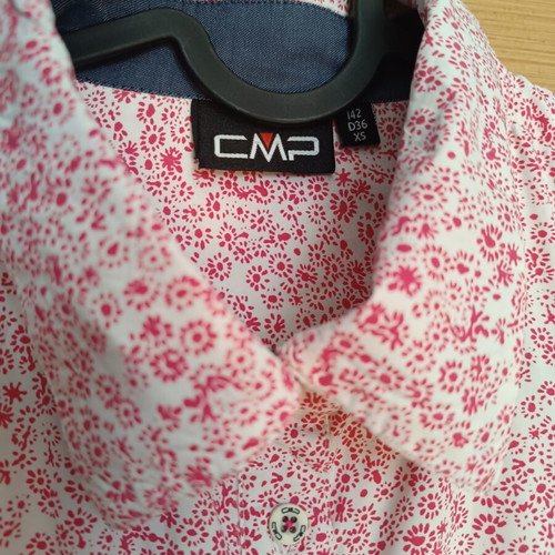 CMP Floral Women's Shirt like new, quick-dry fabric, white and pink