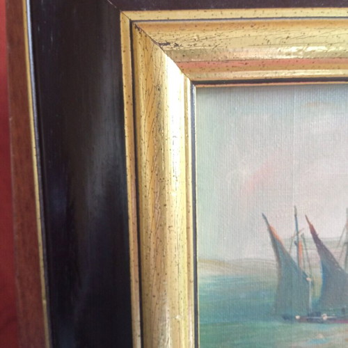 Brikman painting used, oil on wood with frame