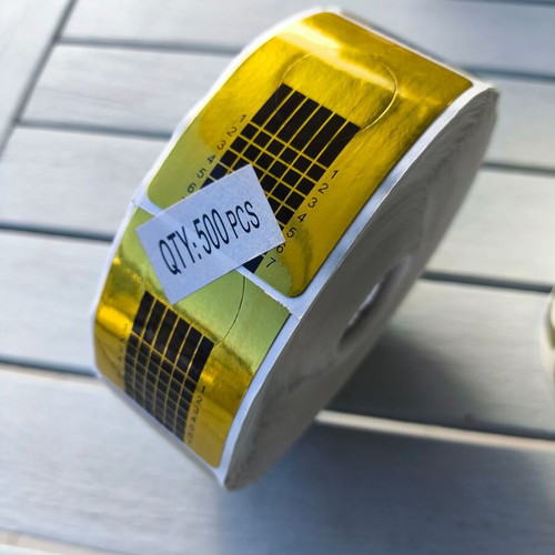 Rolls of gold nail form stickers for nail building, new, pack of 2