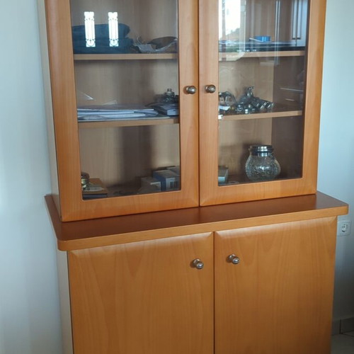 Solid wood furniture with showcase like new