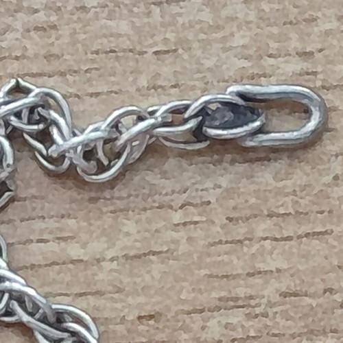Silver 925 twisted rope chain necklace, 45cm