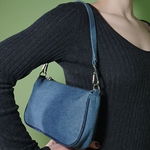 Denim shoulder bag Zara new with long strap
