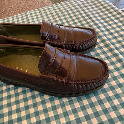 Clarys leather mokasins for boy size 34 used, brown