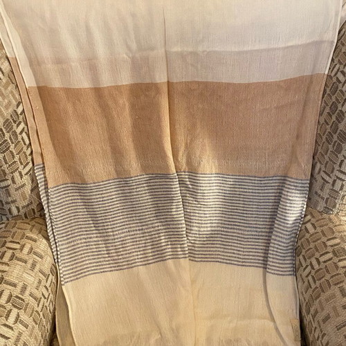 Scarf like new, 61x1.70cm, white and grey