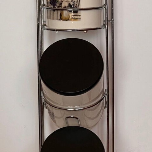 Kitchen organization container set new with 3 ceramic jars and metal stand