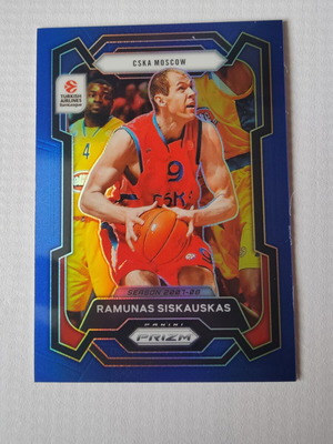 2023-24 Panini-Prizm Euroleague Basketball Ramunas Siskauskas Blue Prizm 175/199 #85
