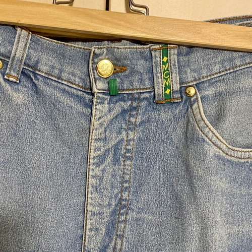 MCM denim barrel-leg jeans, blue