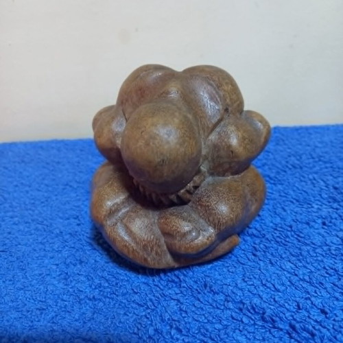 Wooden crying Buddha sculpture used, handmade