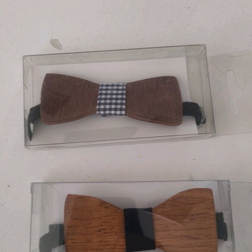 Wooden children's bow ties set of 2 new