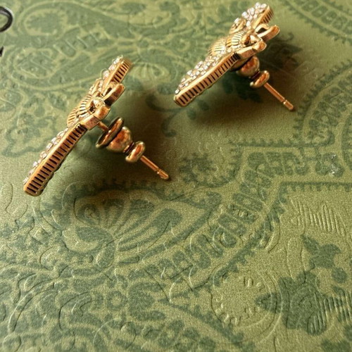Gucci Bee earrings new with crystals and faux pearls