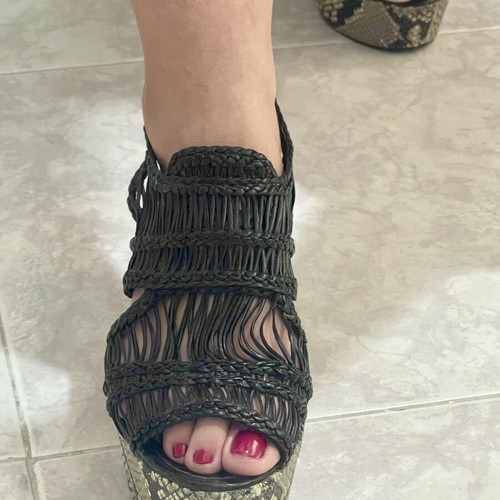 Pons Quintana leather platform sandals, animal print, size 38
