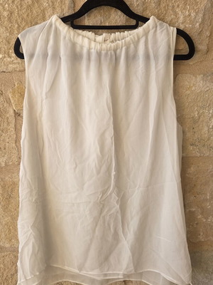 Reiss Pleated Sleeveless Top like new, ivory