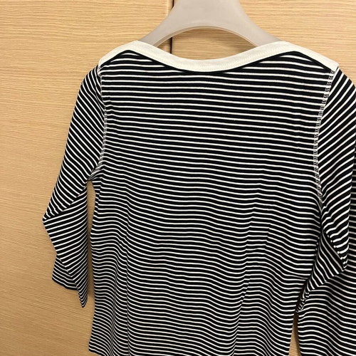 Vintage striped 3/4 sleeve blouse new, size M