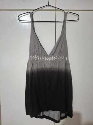 Gray blouse with ombre design, used, size L