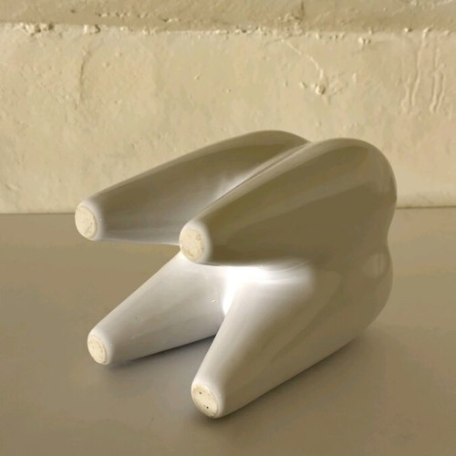 Tooth-shaped toothbrush holder unused