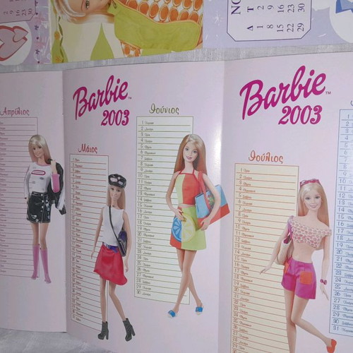 Barbie collectible calendars 2003, 2004, 2005 set of 3 in excellent condition