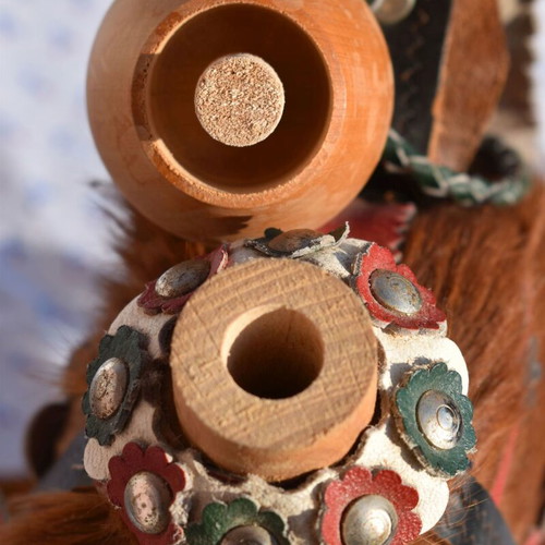 Traditional Hungarian water bottle handmade with leather strap mint condition
