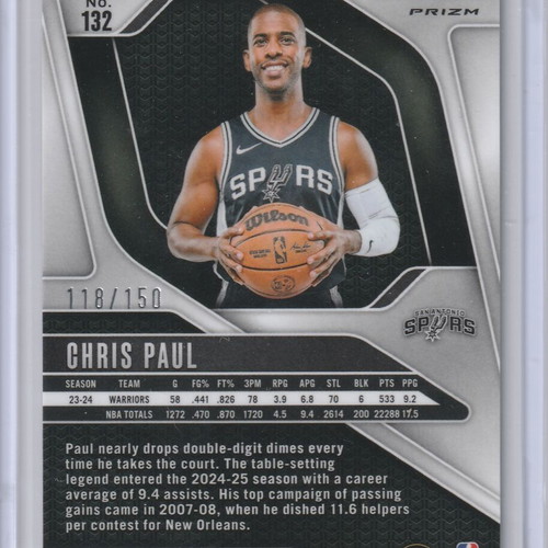 2024-25 Prizm Chris Paul Blue Prizm card like new, San Antonio Spurs