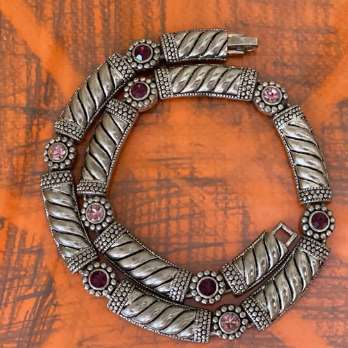 Handmade vintage silver-plated choker necklace 43 cm like new, silver