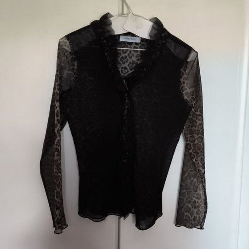 Celestino shirt used animal print size 40 with transparent sleeves