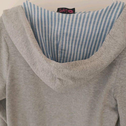 Lipsy grey long cardigan with hood like new, size M