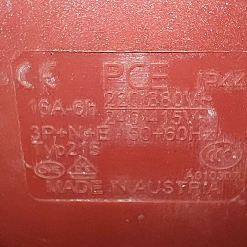 Three-phase female plug 16 amp like new