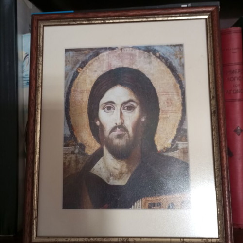 Christ image new with frame, Sinai monastery icon replica
