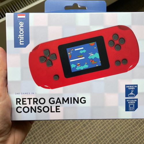 Mitone retro handheld gaming console red new