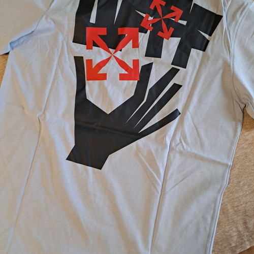 Off White men's t-shirt like new, blue turquoise, XL