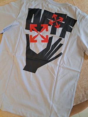 Off White men's t-shirt like new, blue turquoise, XL