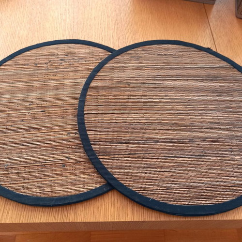 Bamboo Placemats set of 4 new with fabric and cardboard backing