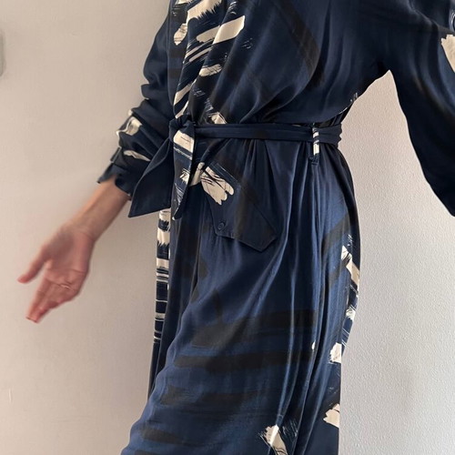 Cacharel dress new with multicolor design, viscose, size S