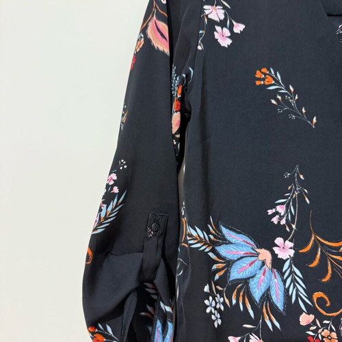 Stradivarius black floral shirt like new