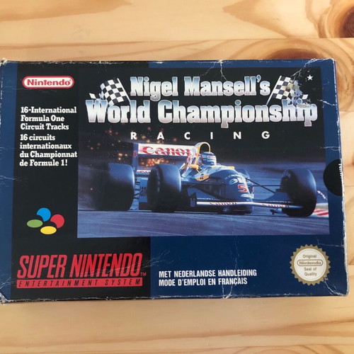 Nintendo SNES Nigel Mansells World Championship Racing μεταχειρισμένο PAL CIB