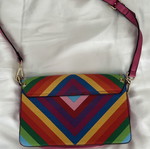 Rainbow Stripe Studded Crossbody Bag like new, colorful