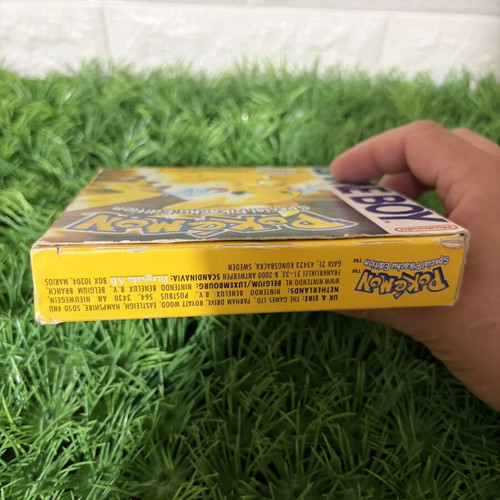 Pokémon Yellow Game Boy cartridge used with box and manual