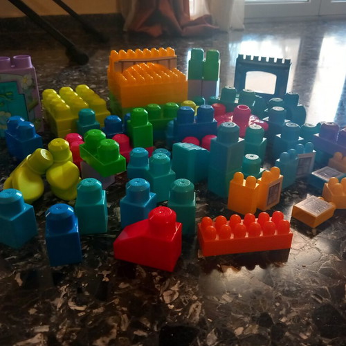 Mega Bloks First Builders colorful building blocks used