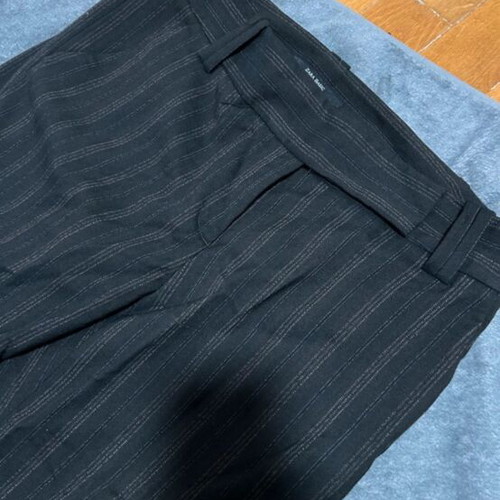 Zara striped straight-leg pants black like new
