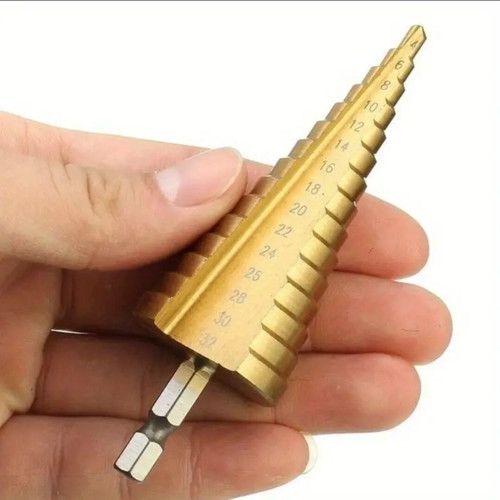 Titanium conical drill bit 4-32mm with hex shank new