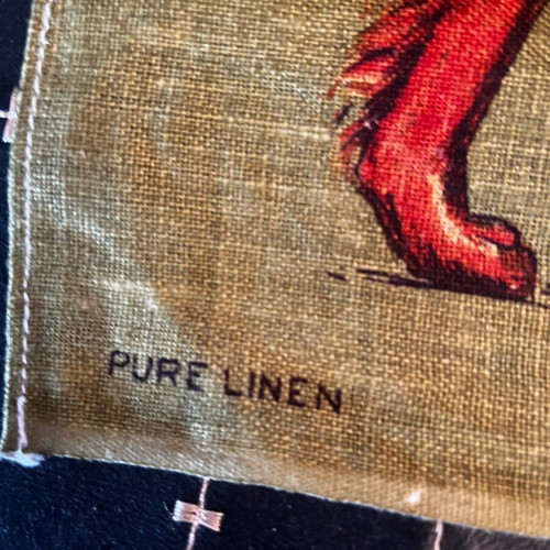 Linen towel with dog breeds design, new, 74x47 cm