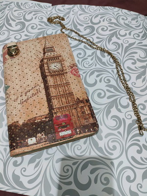 Vintage women's wallet bag like new, beige multicolor
