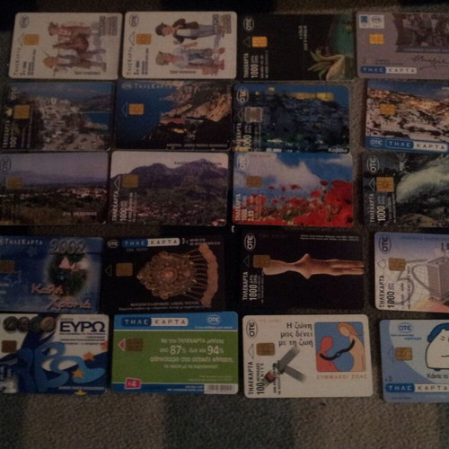 Phone cards used, pack of 20 pieces