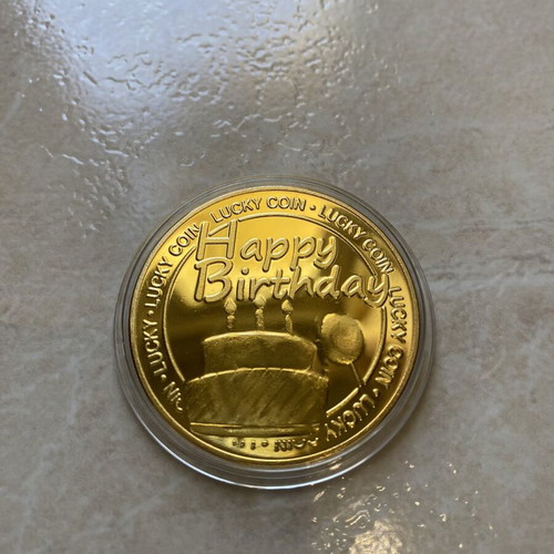 Metal coin Happy Birthday new