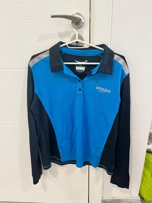 Amazon women's active polo long sleeve used size XL blue