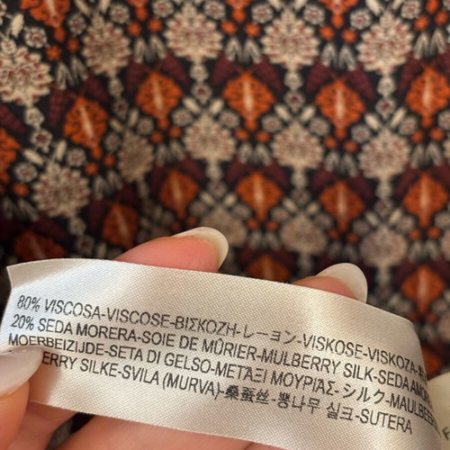 Γυναικεία αέρινη μπλούζα Massimo Dutti σαν καινούργια, μπεζ και κόκκινη, μέγεθος M
