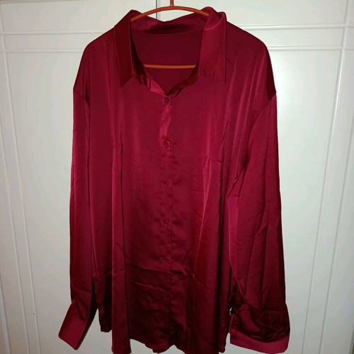 Women's shirt new, burgundy satin, size XL
