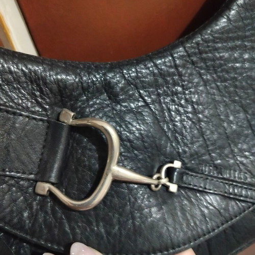 Hispanitas vintage leather shoulder bag, black