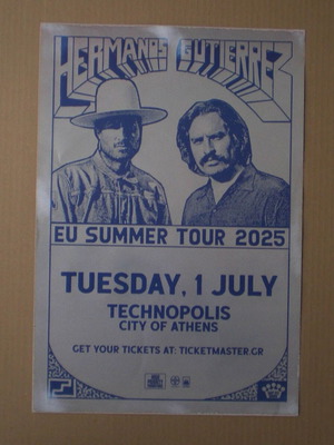 Hermanos Gutierrez promo poster συναυλίας στην Τεχνόπολη 01/7/2025 σαν καινούργιο